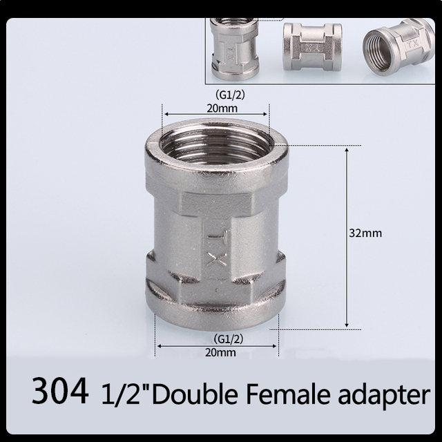 1/2 3/4 BSP 304 Stainless Steel Female Male Thread Tee Type Reducing Elbow Butt Joint Adapter Adapter Coupler Plumbing Fittings: 125*90mm / black