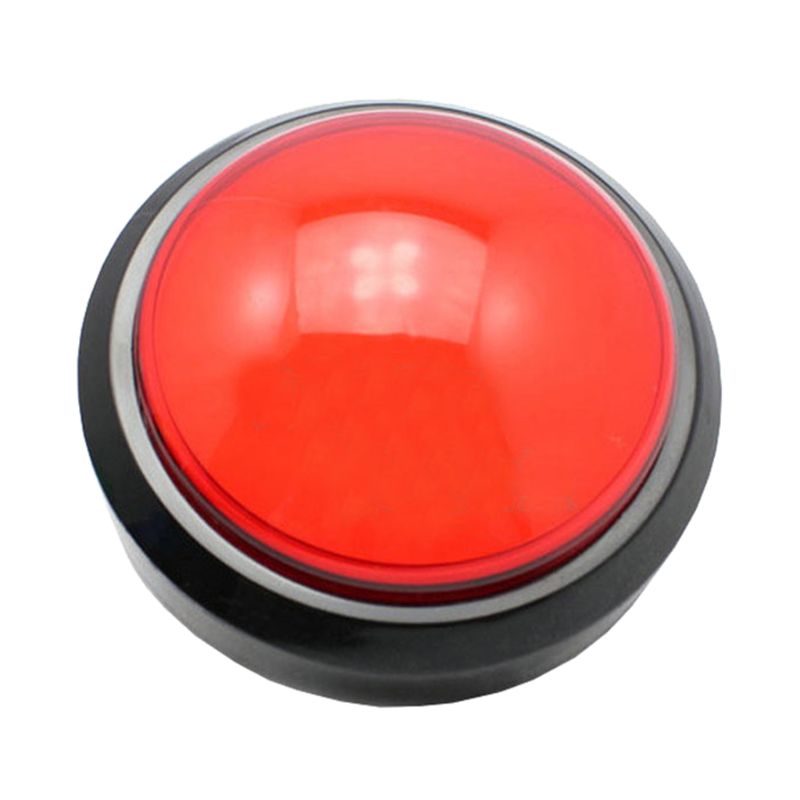 Gros bouton poussoir de jeu d&#39;arcade illuminé,microcommutateur pour pièces personnalisées, DC12V, grand commutateur en dôme, LED, 100 mm,: Rouge