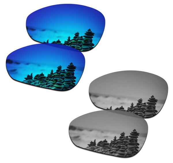 SmartVLT Vervanging Lenzen Gepolariseerde voor Oakley Crosshair 1.0 (2005) Zonnebril-Meerdere Paren Verpakt: Blue and Silver Mirr