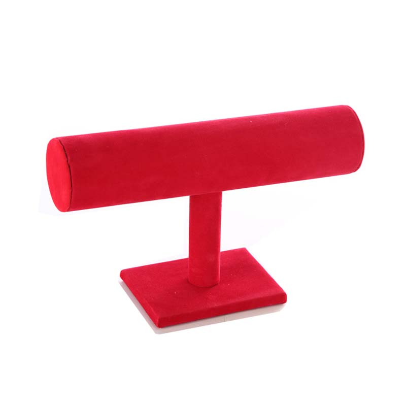 Présentoir en velours noir pour Bracelet, montre, chaîne, t-bar, support pour bijoux: Rouge