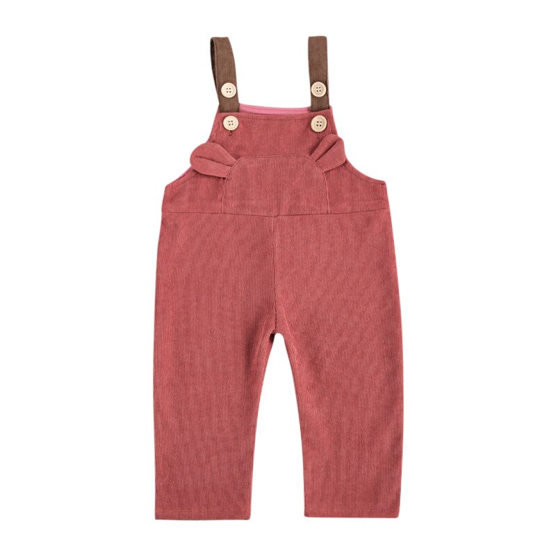 Nette Kleinkind freundlicher Sommer Kleidung Baby Junge Mädchen Band Kabel Hosen Hosenträger Einfarbig Overall 1-6Y: verrotten / 4T