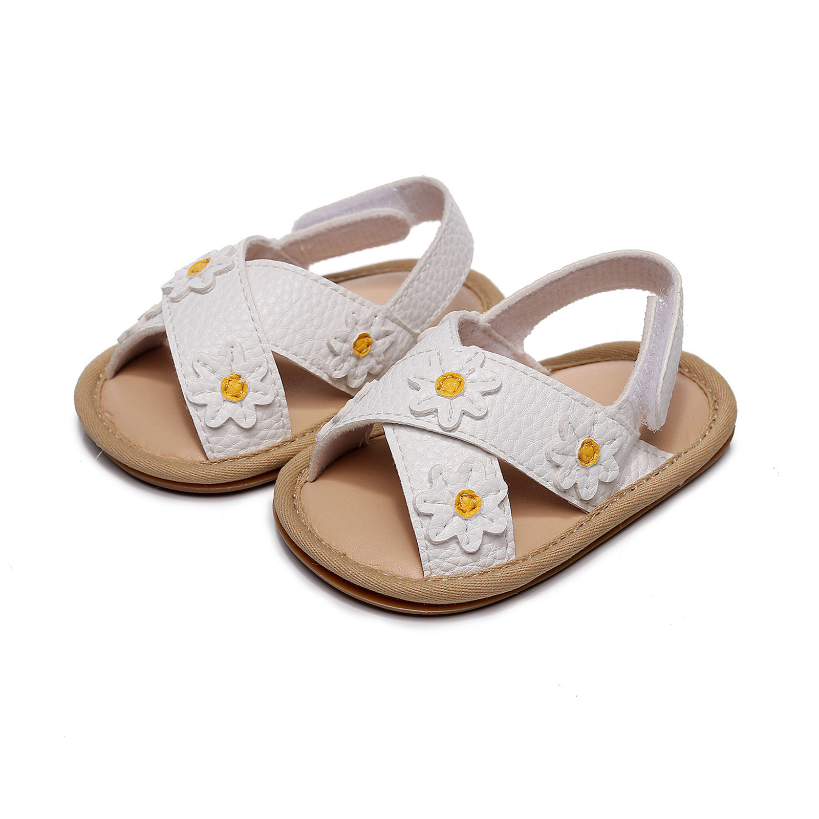Zomer Baby Schoenen Leathers Zoete Kinderen Sandalen Meisjes Peuter Baby Bloemen Hollow Out Schoenen: WHITE / 0-6 months