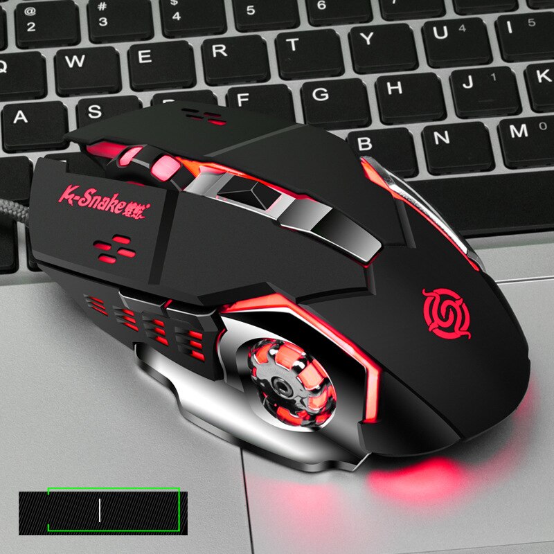 Spielen Maus Verdrahtete USB Computer Maus Gamer Stille Mause Mit Hintergrundbeleuchtung Für PC Laptop: rot