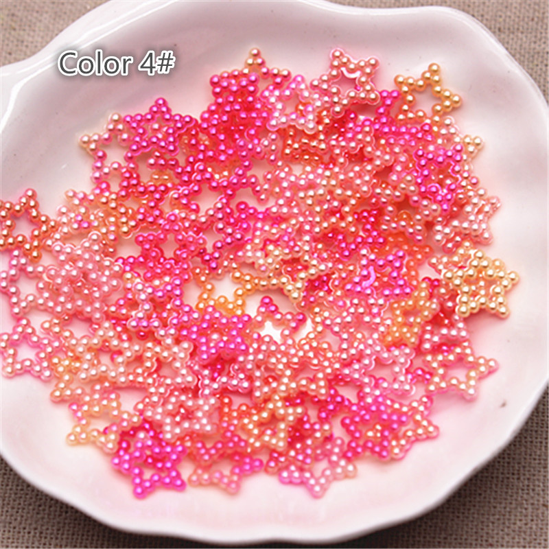 100 stk 12mm enhjørning farge abs perle stjerne form cabochons scrapbooking rekvisita festdekorasjon konfetti gjør selv håndverk: 4