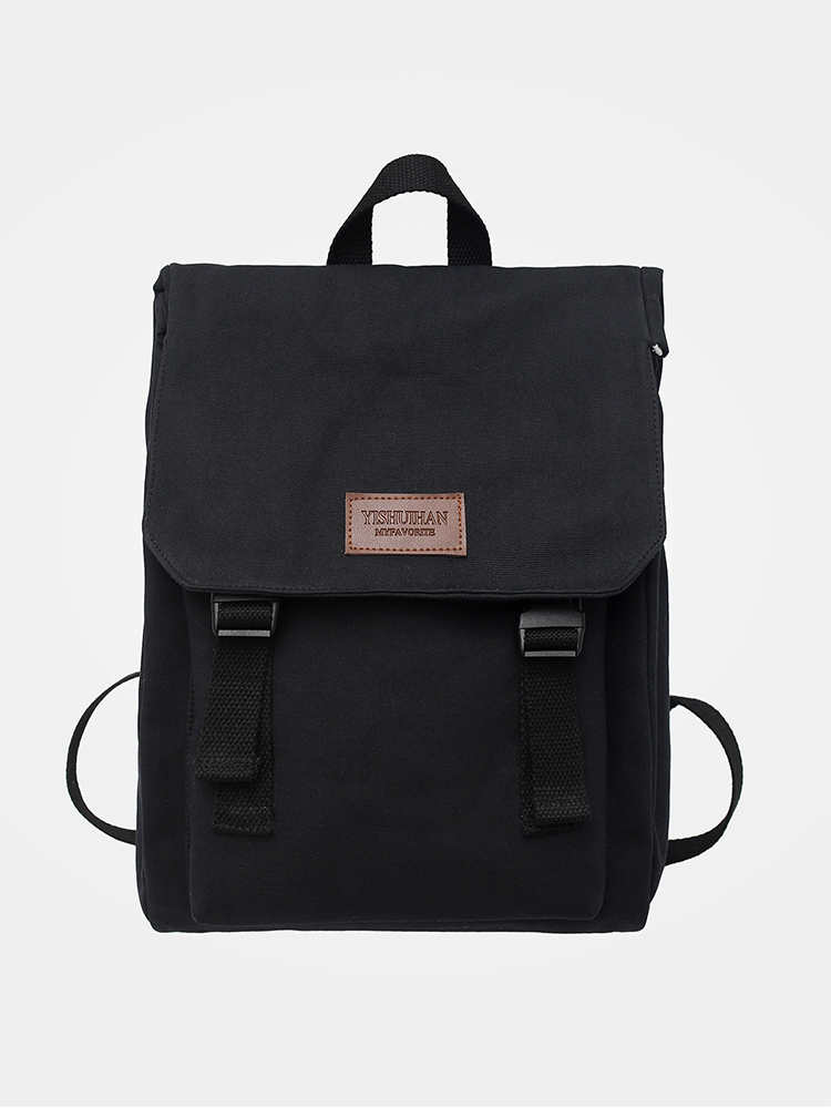 Canvas Schoolbag Female College Student Junior High School Girl High School Student Large Capacity Backpack Backpack: black