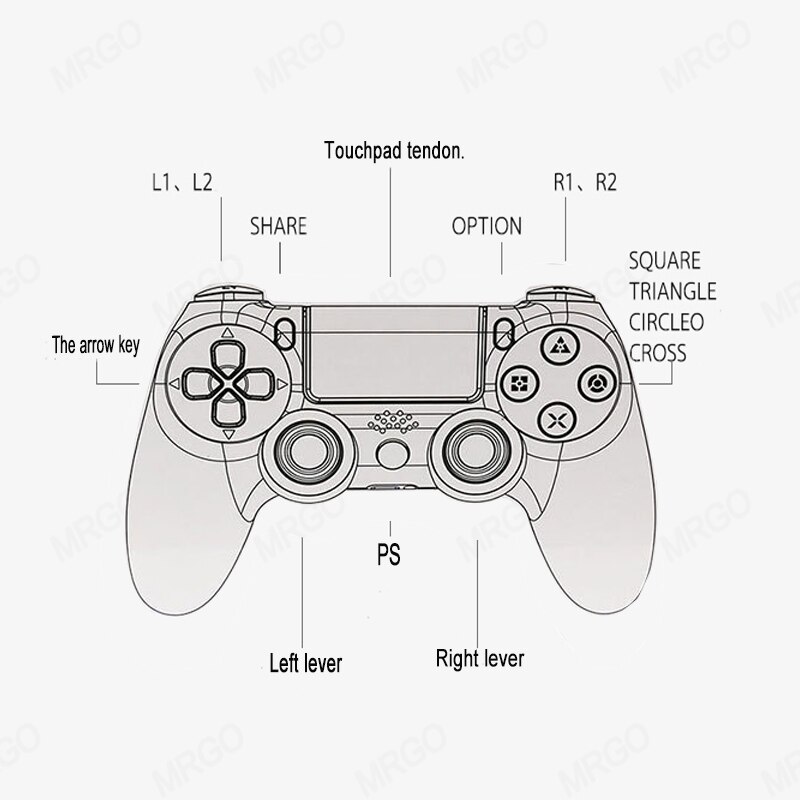 Mando inalámbrico con vibración para PS4, con Bluetooth Android, Detroit