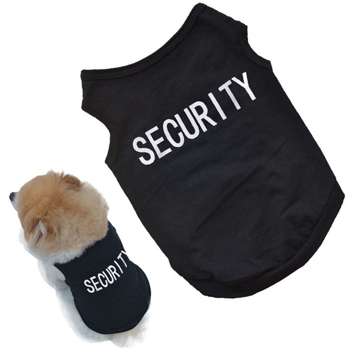 Sommer sød hund kæledyr vest bomuld hvalp t shirt sikkerheds print vovse tøj tøj kjole på #: L