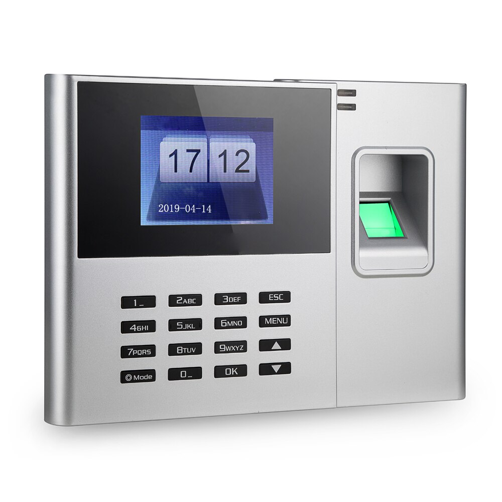 2.8 tommer lcd-skærm  dc 5v gang biometrisk fingeraftryk adgangskode fremmøde maskine medarbejder check-in optager usb tidsur