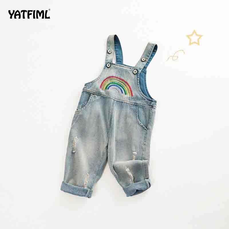 YATFIML – combinaison en jean arc-en-ciel pour bébé, salopette de printemps pour garçons et filles, pantalons longs pour enfants: 9M