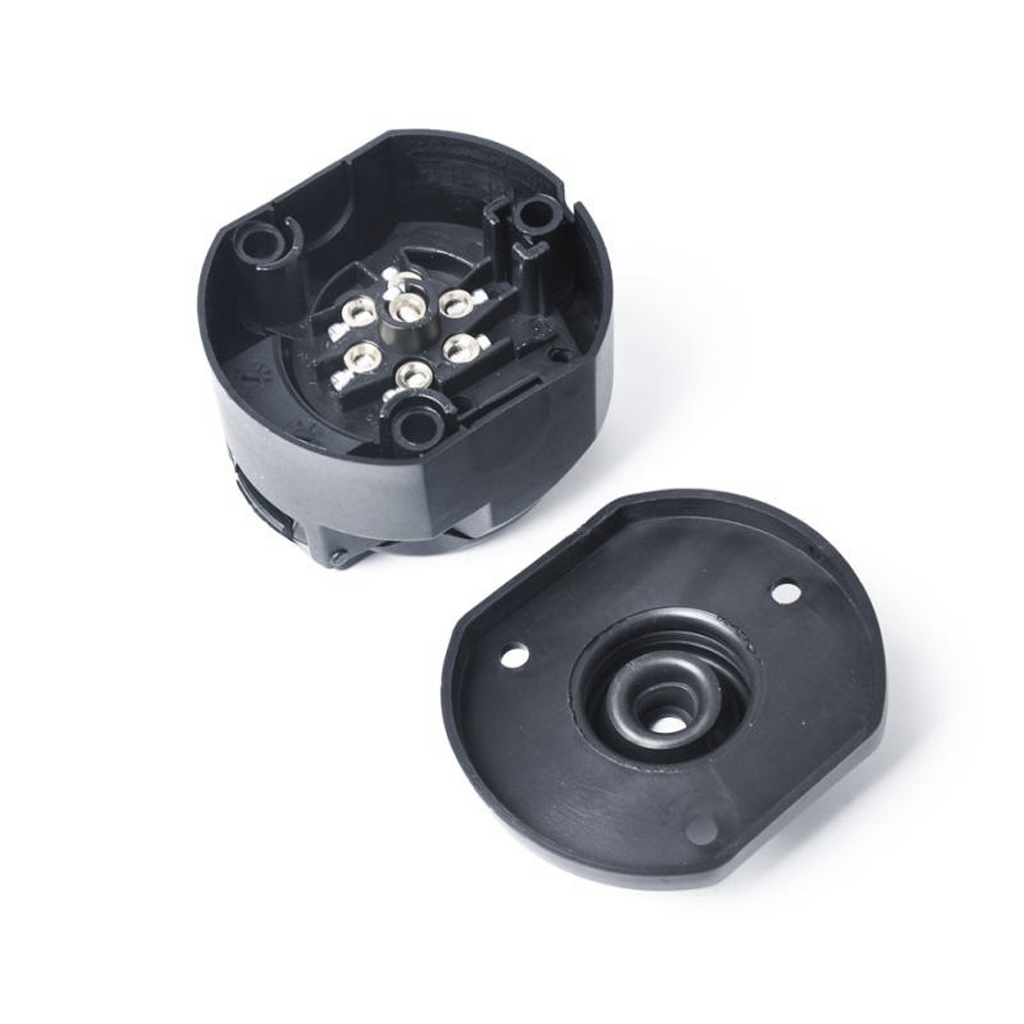 Round 7 Pin Female Socket Connector Dust Cap for Trailer RV Plastic Housing