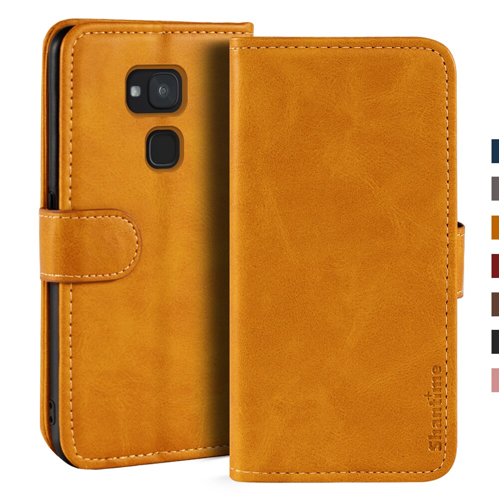 Funda magnética de cuero para BQ Aquaris V, funda de teléfono BQ Aquaris V, con soporte: For BQ Aquaris VS / Light brown