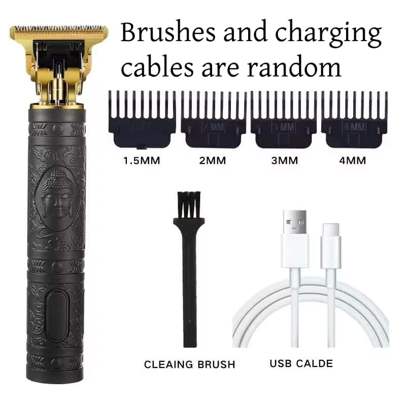 Elektrische tondeuse Professionele USB draadloze tondeuse Professionele baardtrimmer Kapselverzorgingsset Haarsnijmachine: Dark Gray