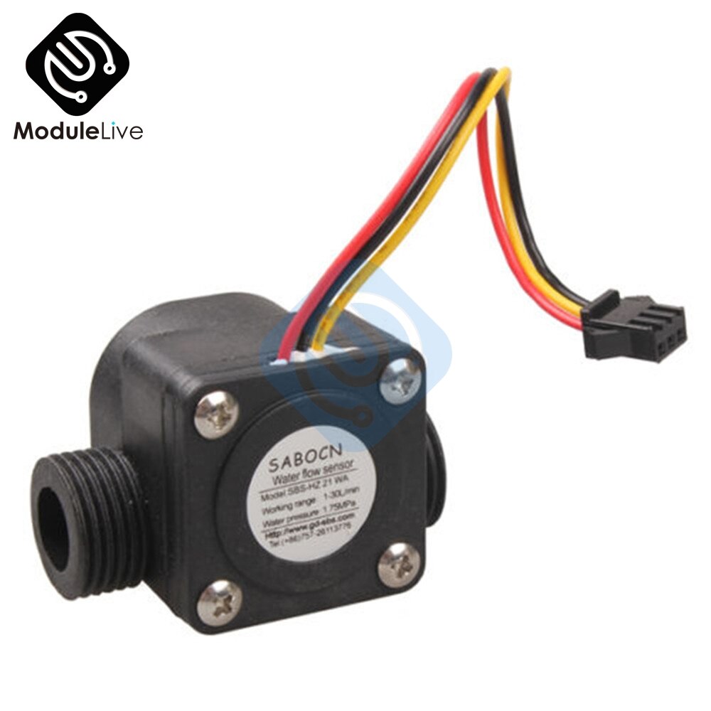 G1/2 1-30L/min 1.75MPa 4 Point Water Flow Sensor Fluid Flowmeter Switch Counter Hall Control Machine Flow Meter For Water Heater
