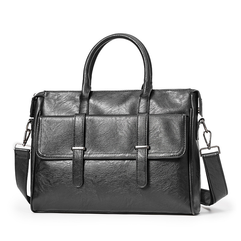 Maletín ejecutivo de negocios para hombre, bolsos de mano de cuero Pu para hombre, bolsos de lujo para ordenador portátil, bandolera de hombro, bolso de trabajo de: Default Title