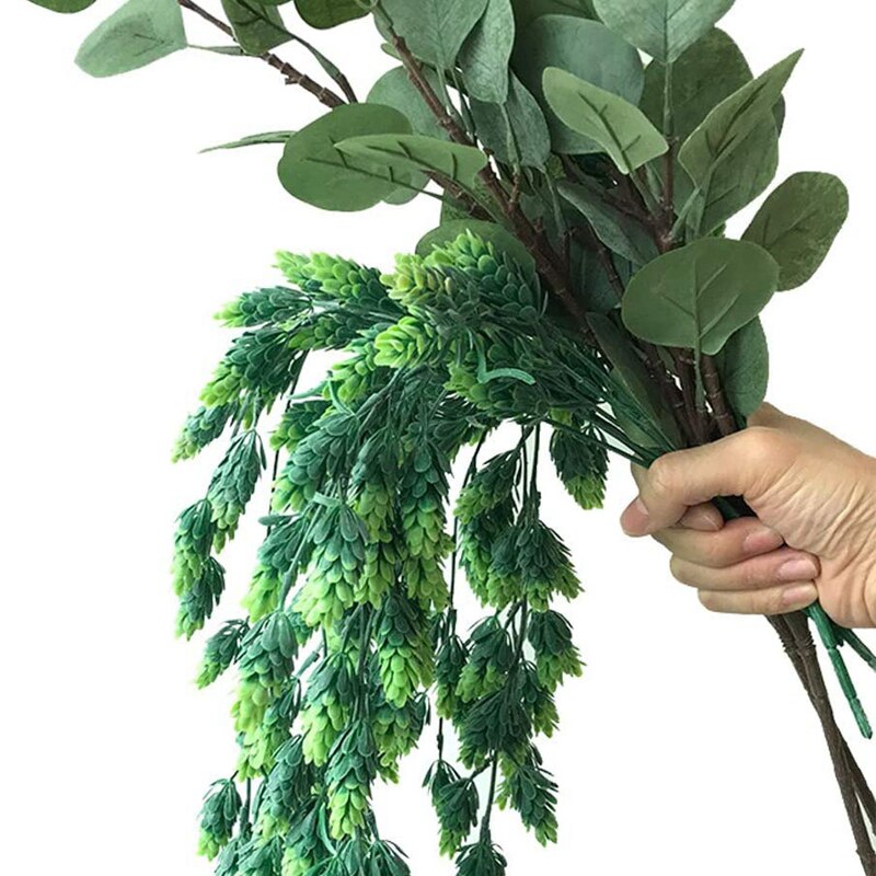 3 uds flores artificiales de lúpulo guirnalda de enredadera planta falsa enredadera colgante vegetación para interior al aire libre porche frontal decoración de flores