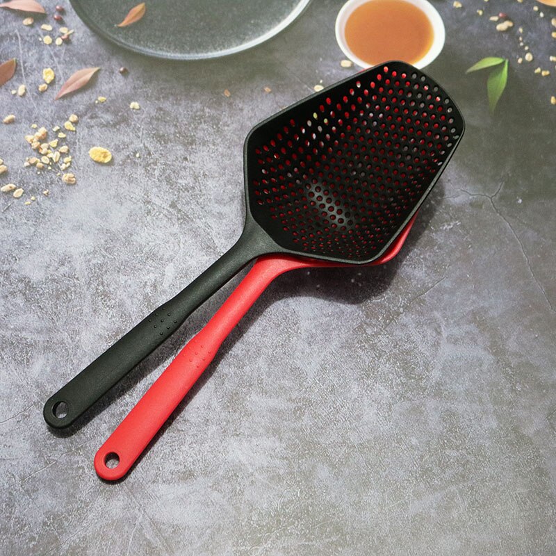 Unibird 34.5cm Long Handle Kitchen Shovel Plastic Pasta Scoop Strainer Colander for Spaghetti Noddle French Fries Colonder