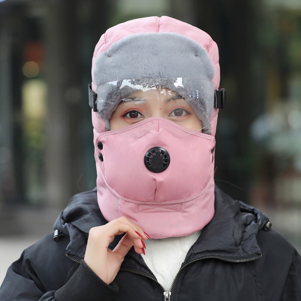 Riding Warm Winter Snow Caps Full Face Windproof Soft Protective Earflap Outdoor Thickened Bomber Hat With Glasses Ski