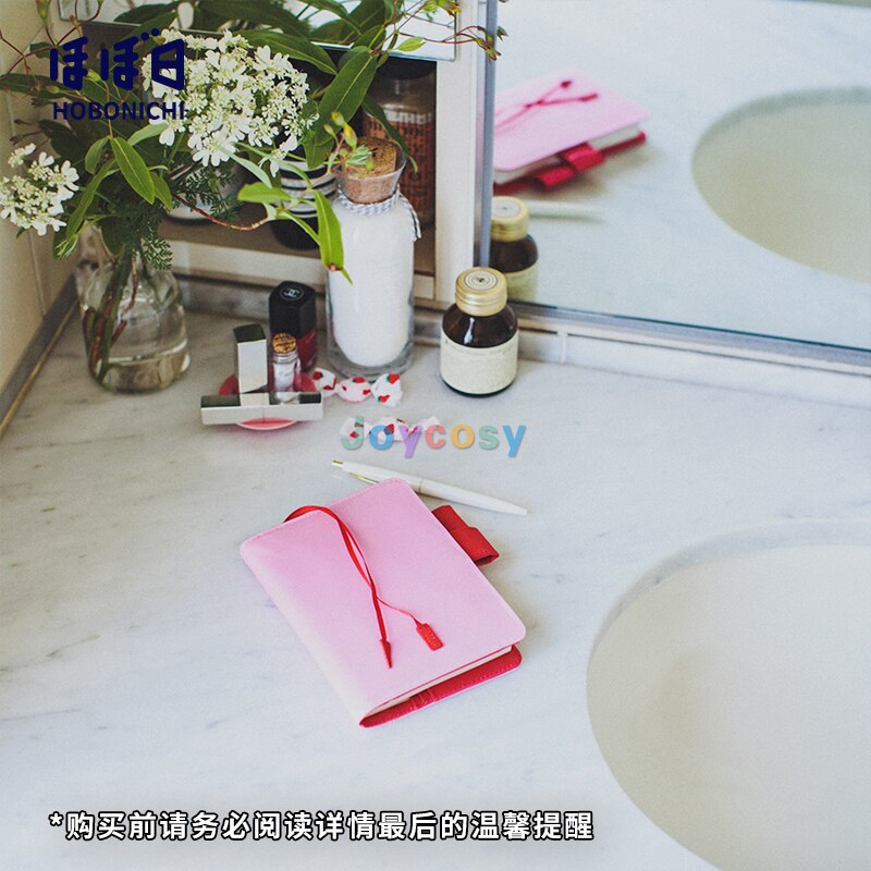 Hobonichi Techo Originele &amp; Planner Cover [A6 Cover Alleen] Leer: Aardbei Roze, hoge Italiaans Leer, Schoolbenodigdheden