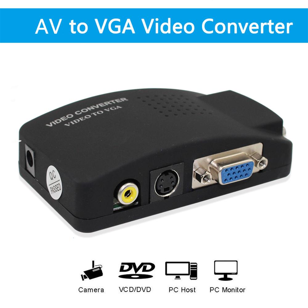 Convertidor BNC a vídeo VGA AV a VGA CVBS S entrada de vídeo a PC VGA salida Adaptador convertidor caja de interruptor para PC MACTV Cámara DVD DVR