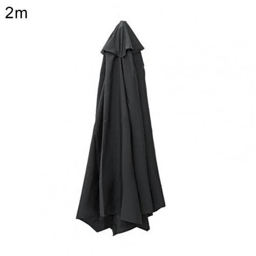 Bequem Terrasse Regenschirm Ersatz Gewebe Faltbare Baldachin Abdeckung Polyester Anti-verformen Sonnenschirm Baldachin Abdeckung: Black / 2M