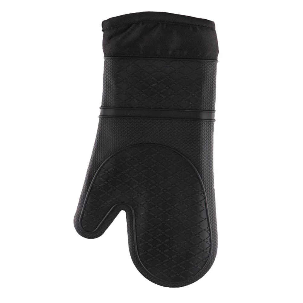 Silicone Oven Mitt Kitchen Oven Glove Non-slip Silicone Oven Glove for Baking: Black