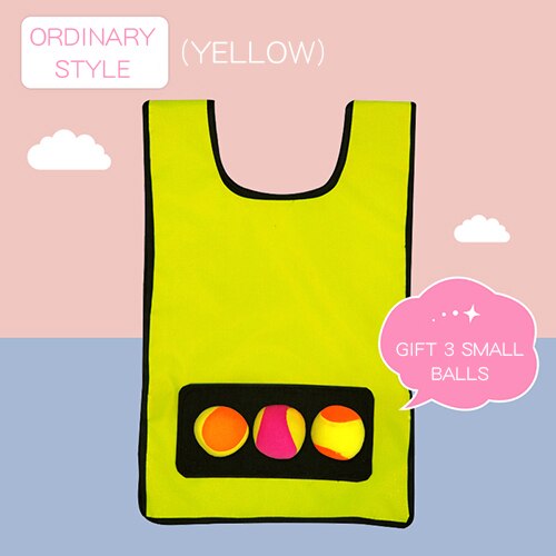 Ruizhi Children Throwing Game Vest Kindergarten Sticky Ball Vest Parent-Child Interaction Outdoor Game Sense Training RZ1003: 3 balls yellow