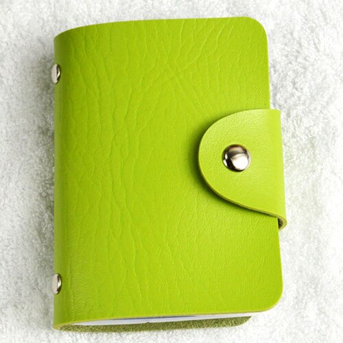 Mode PU Leer Functie 24 Bits Card Case Visitekaarthouder Mannen Vrouwen Credit Paspoort Card Bag ID Passport Card portemonnee: CH001 green