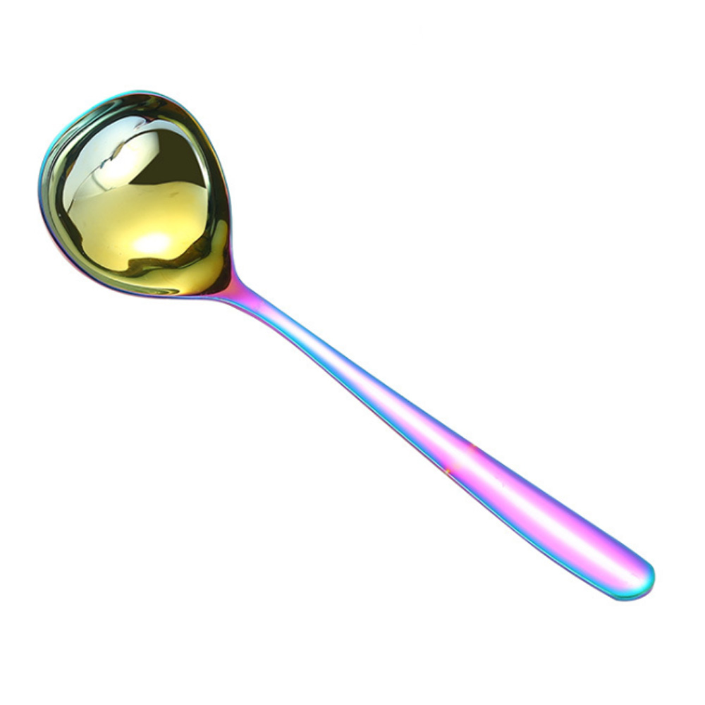 Long Handle Soup Spoon Stainless Steel Round Porridge Spoon Kitchen Cutlery Cooking Kitchen Gadgets Utensil Tool: Multi