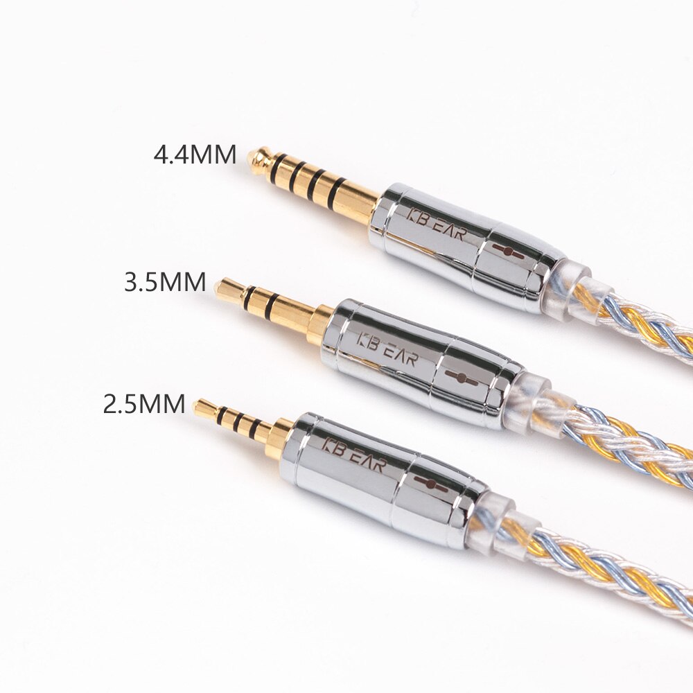 AK KBEAR 16 Core Upgraded Silver Plated Copper Cable 2.5/3.5/4.4MM With MMCX/2pin/QDC TFZ Connector For KZ ZS10 ZSN Pro AS16 ZSX