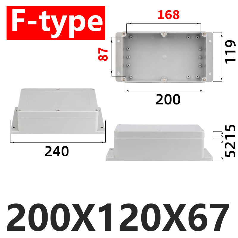 Ip67 waterproof enclosures, plastic boxes, electronic project boxes, outdoor instruments, electrical project boxes, junction boxes with earpieces: Red