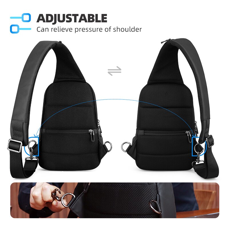 Mark ryden multifunctionele crossbody herentas waterdicht usb-oplaadbaar borstpak korte reistas schoudertas