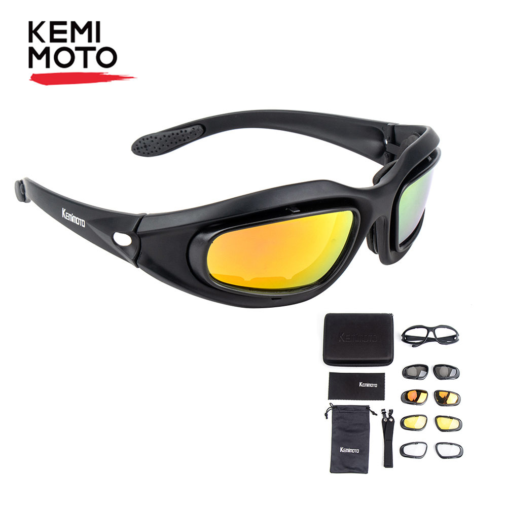 KEMiMOTO lunettes de Moto lunettes de soleil polarisées pour la prise de vue Protection des yeux coupe-vent Moto lunettes UV400 antibuée lentille claire
