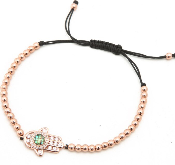 Guld sølv micro pave cz cubic zirconia reb justeret kobber perler armbånd  k4 hånd charme flettet armringe kvinder: 3