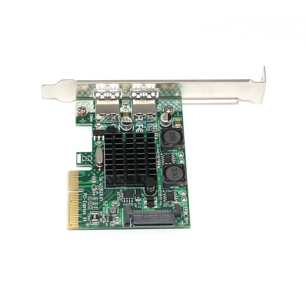 U3102A PCI-EX2 Om USB3.1 Uitbreiding Adapter Card High Speed ASM3142 Chip Voor Pc Desktop Computer