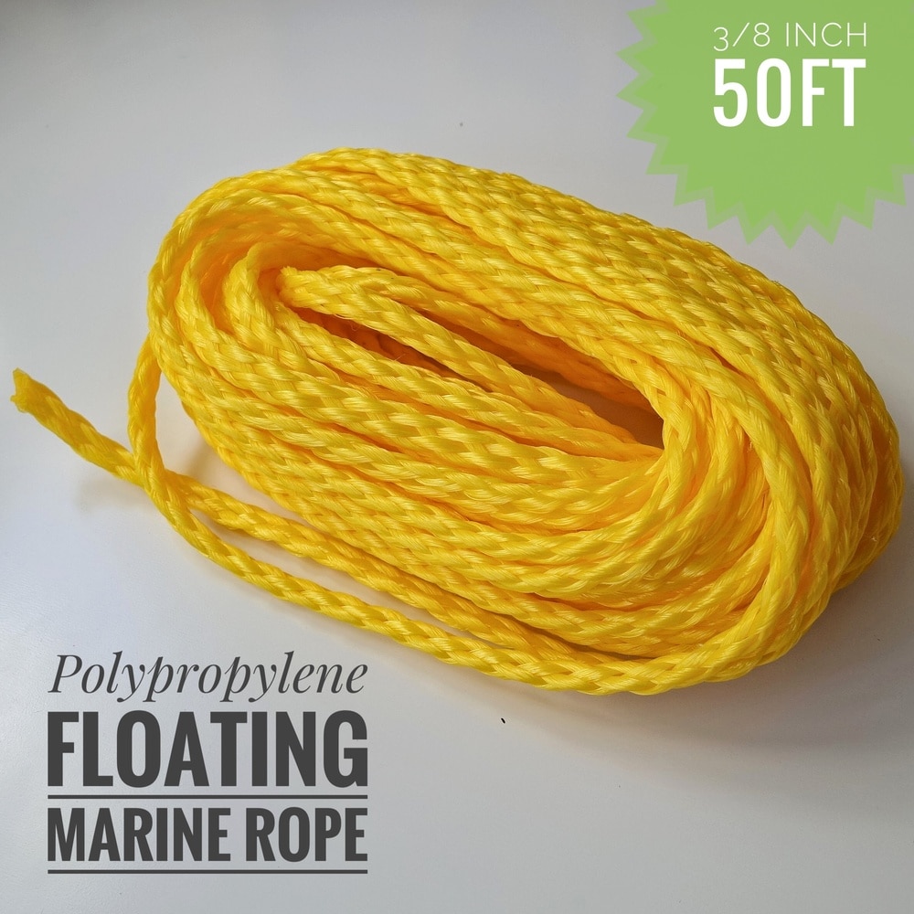 3/8 inch 50ft Heavy Duty Lightweight Hollow Polypropylene Floating Anchor Mooring Rope Dock Rope Marine Rope Boat Sailing Rope