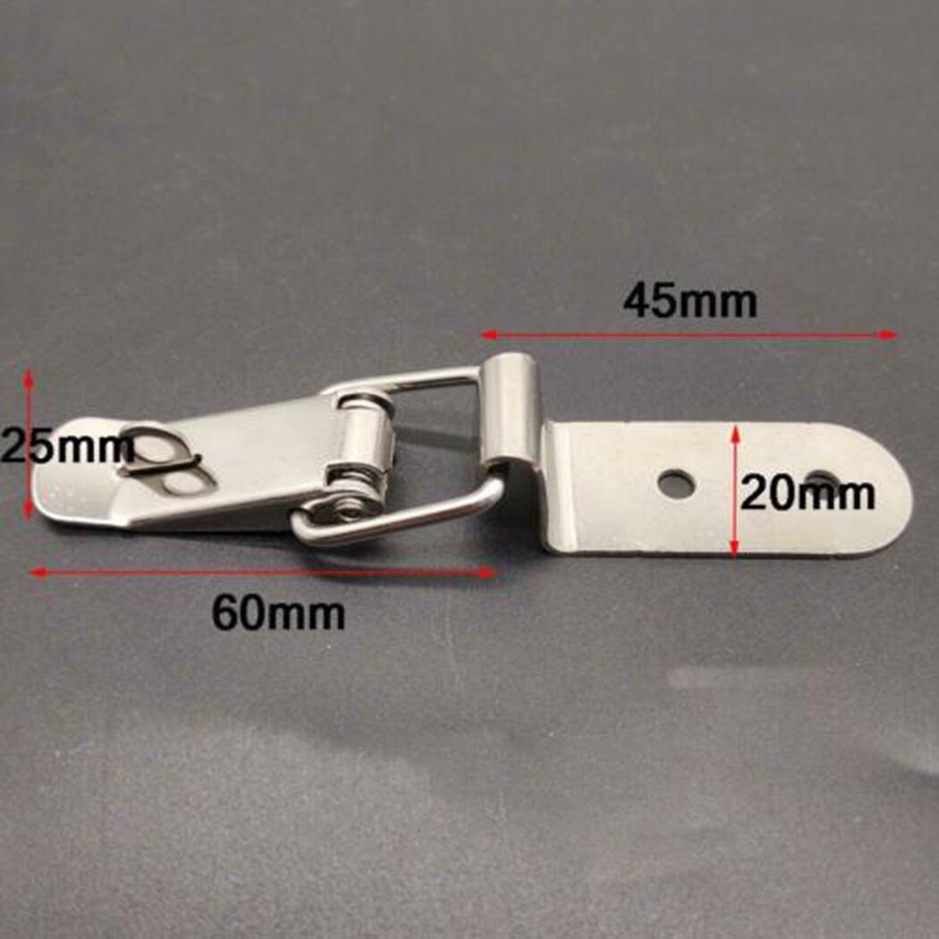 4pc 90 Degree Stainless Steel Latch Spring Loaded Draw Toggle Latch Clamp Clip Set For Home Hardware Sliver Door Bolt Latch Lock