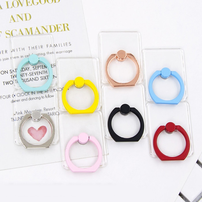 Universal Hd transparent Mobile Phone Holder Candy Color Phone Ring Holder Cell Phone Stand Finger Ring Holder Soporte Celular