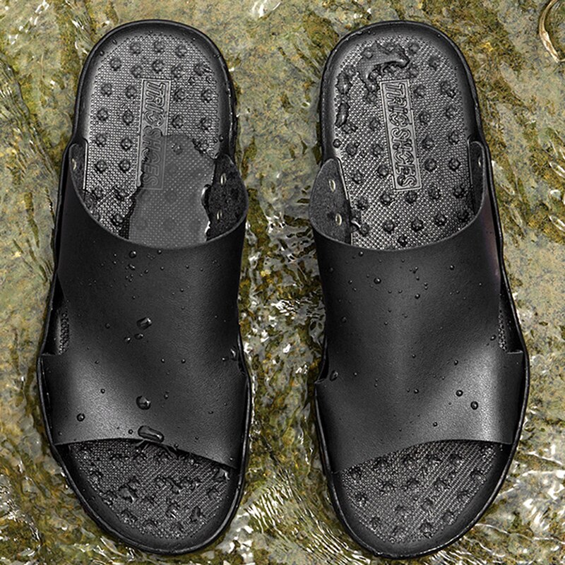 Hommes été pantoufle décontractée chaussures grande taille plage plat pantoufles sandales chaussures en plein air plage tongs chaussures de plage