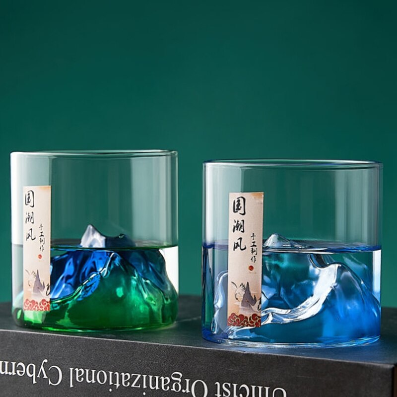 Vaso de cristal japonés 3D para Whisky de montaña, vaso de Whisky antiguo, Whisky Rock, vaso de Vodka, vaso de vino