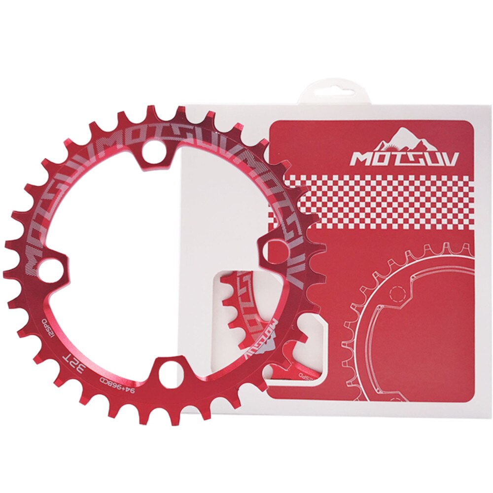 MOTSUV redondo 94 + 96mm 94BCD/96BCD 32/34/36/38T plato de bicicleta de montaña MTB para ALIVIO M4000 M4050 NX GX X1 piezas de manivela: Round 32T Red