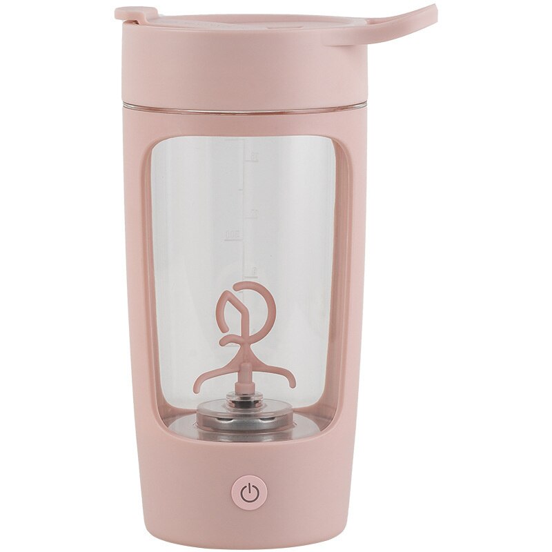 Machine à cocktail de protéines électrique, mélangeur de bouteilles, pour le sport, le fitness, les voyages en plein air, chargeur USB, 650ml: Pink
