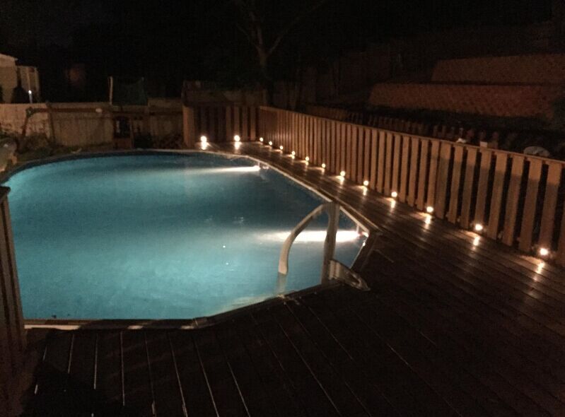 1X 30mm 12V IP67 Outdoor Terrace LED Deck Stair Step Rail Lights Waterproof Yard Garden Pathway Patio Landscape Lamp