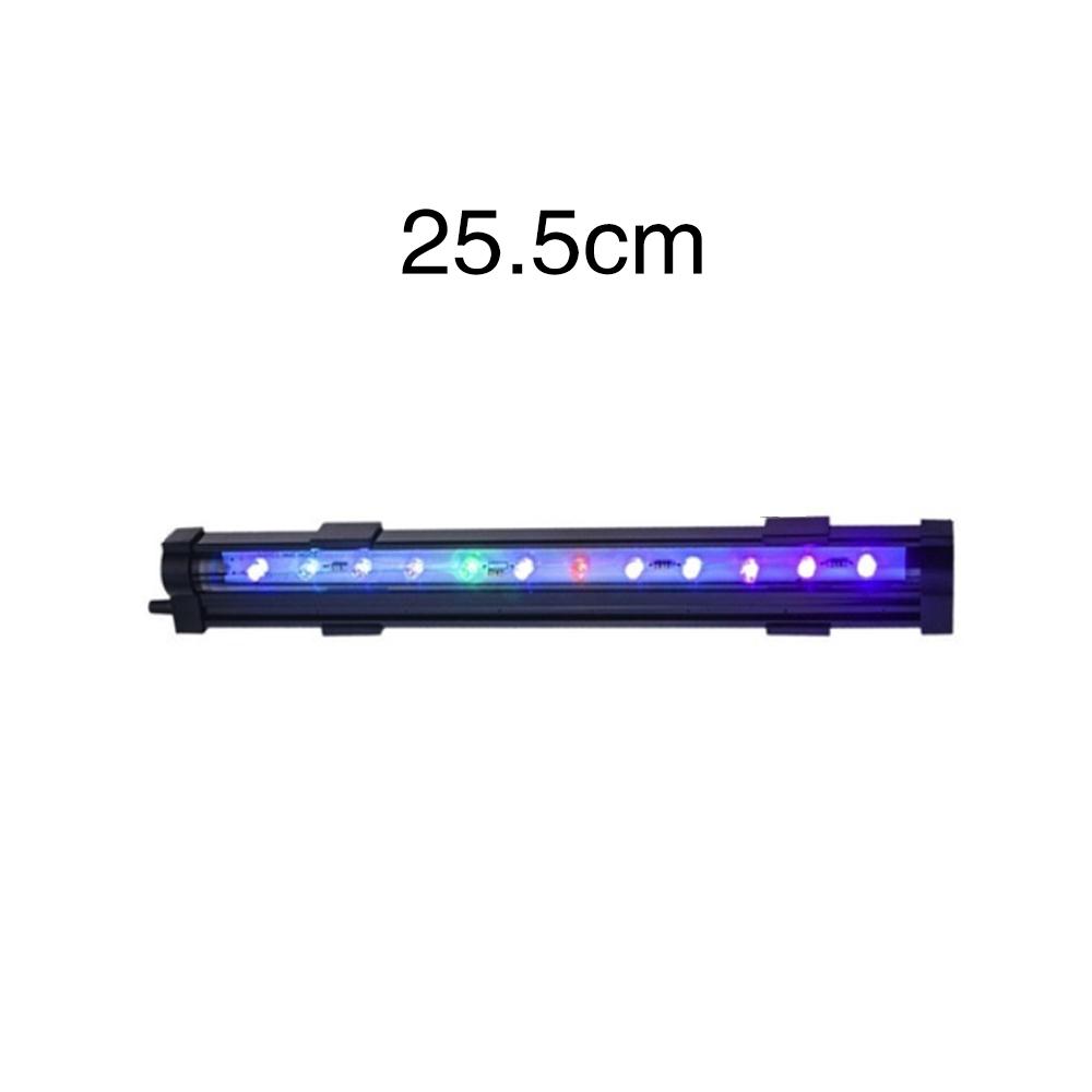 Akvarie akvarium led vandtæt lys farverig fiskelampe eu/us power akvarier dekoration lang stribe dykglas lys: Eu 25.5cm
