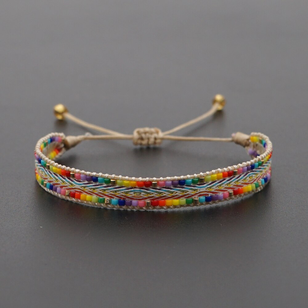 Go2Boho Tibetaanse Armbanden Gevlochten Armband Voor Vrouwen Boho Sieraden Vintage Handgemaakte Weave Bohemian Miyuki Kralen Armband