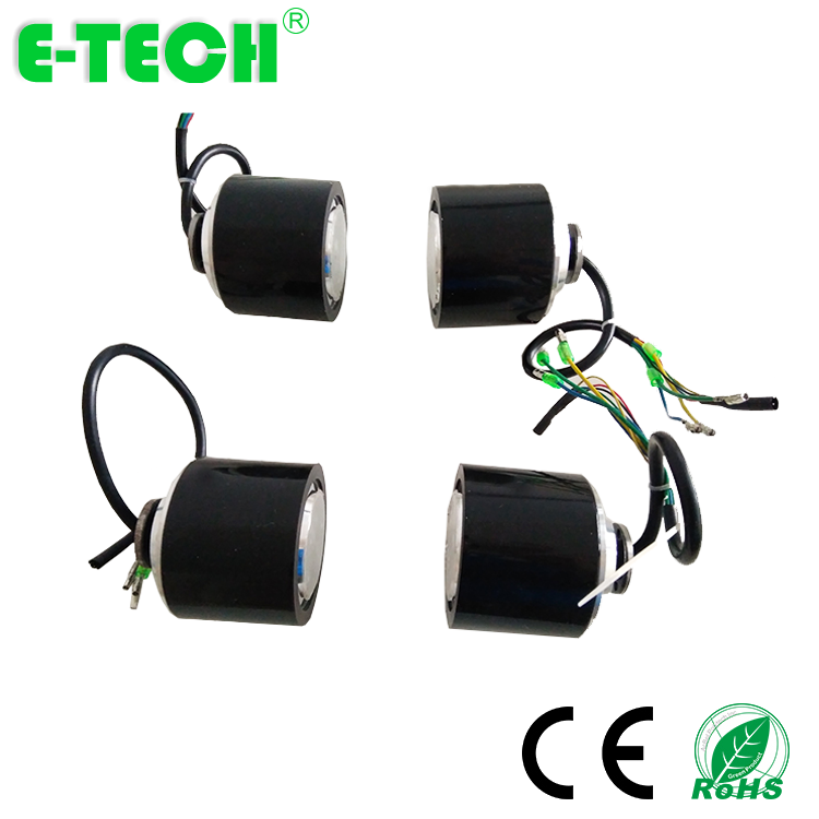 BLDC 3 inch single shaft 70MM gearless electric scooter hub motor with solid tire