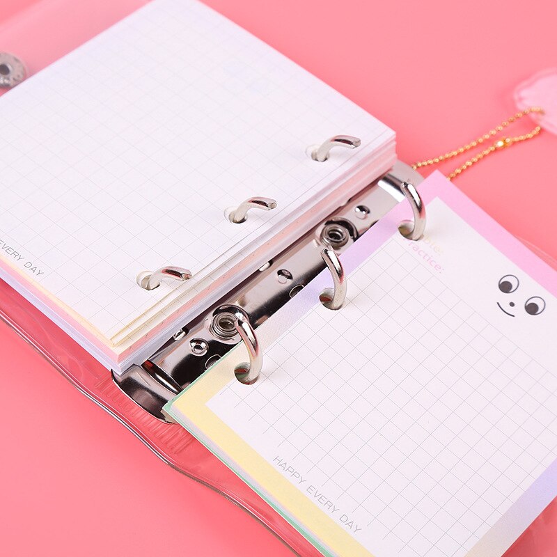 Daisy Cute Mini 3Holes Diary Set, Pocket Small Journal Traveler Planner Set 80sheets Blank Gird Dot Paper Daisy Pendant