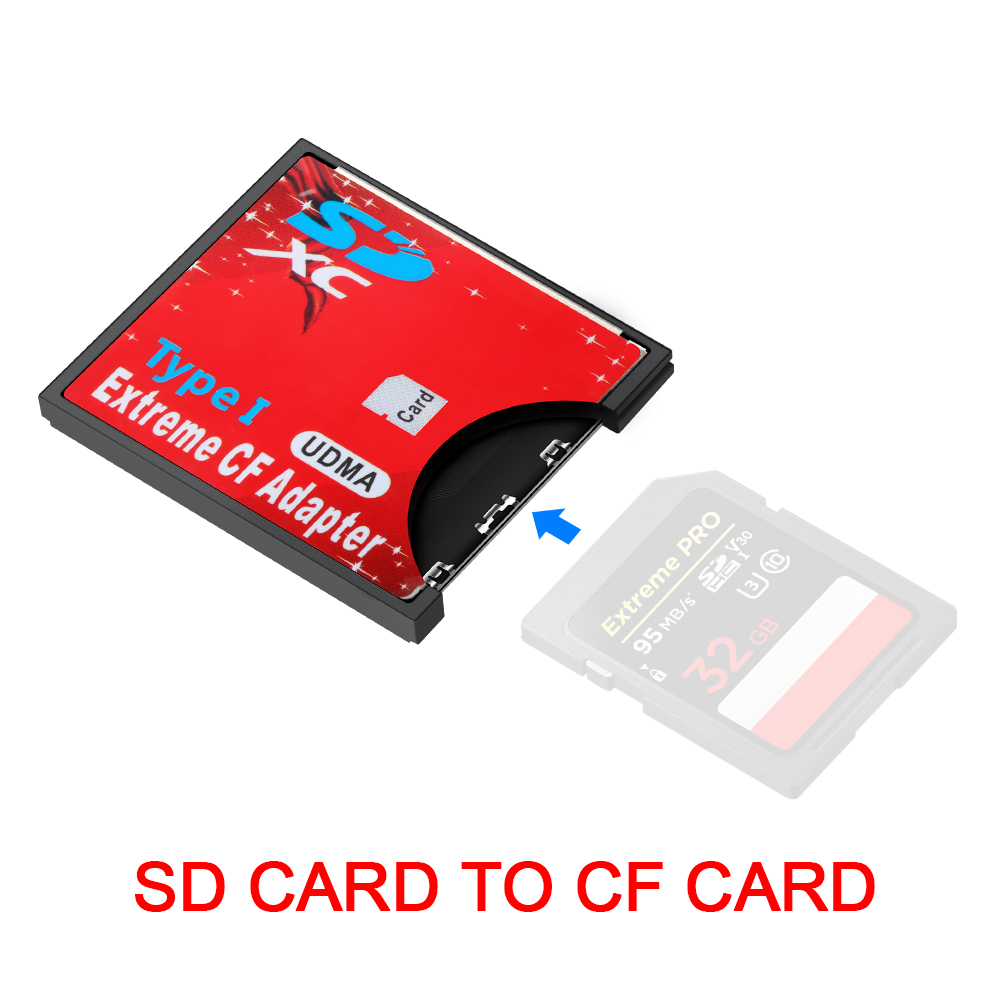 Rocketek Micro SD TF para CF/SD Conversor Adaptador de Leitor de Cartão de Memória MicroSD SDHC para Compact Flash Tipo I