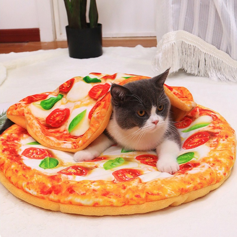 Kreative Pet Kissen Decke Weichen Samt Pizza Ei Lebensmittel Obst Gedruckt Hund Katzen Schlaf Matte Winter Warme Decken Haustiere Produkte