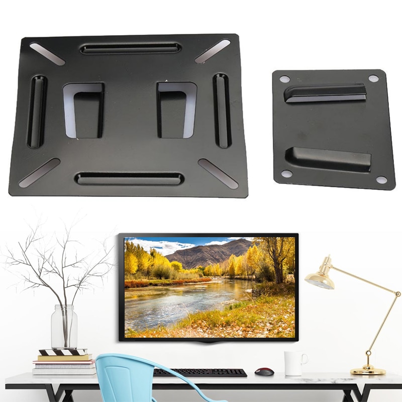 TV Wall Stand Computer 12 - 24 Inch Sturdy TV Mount Flat Panel TV LED Steel PC Screen LCD Bracket Black tv screen 24 inch tv sta