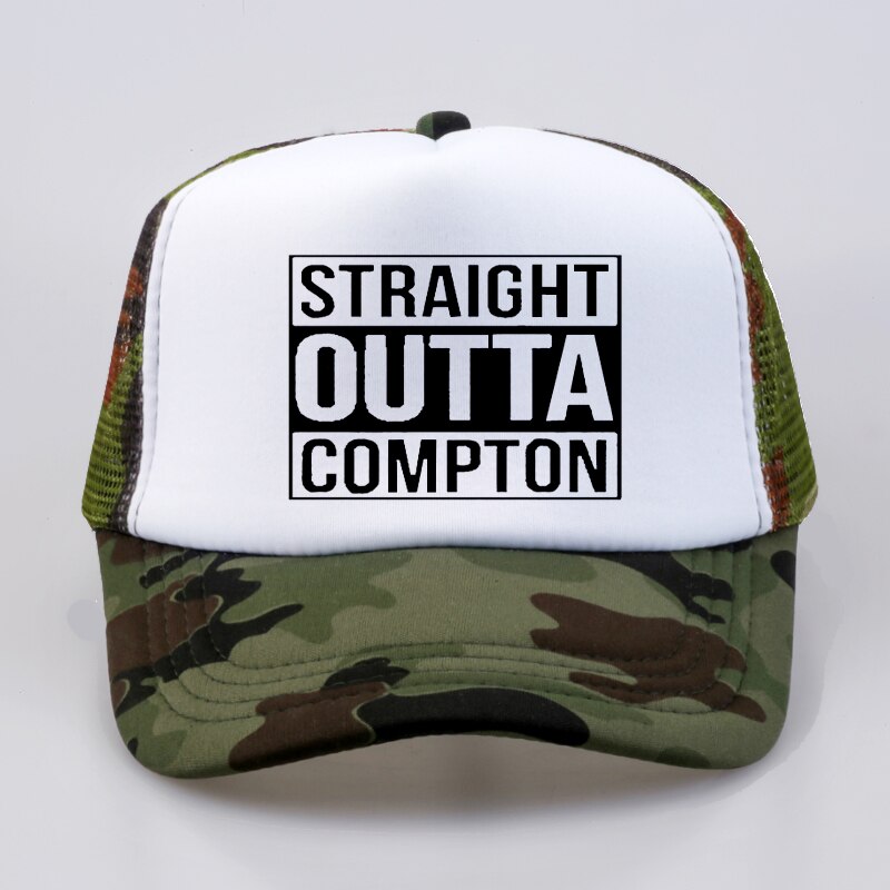 Gorras de béisbol de Outta Compton para hombre y mujer, gorra de béisbol de malla de , unisex: Camuflaje